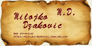Milojko Džaković vizit kartica